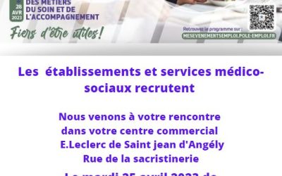 Semaine des métiers du soin et de l’accompagnement!