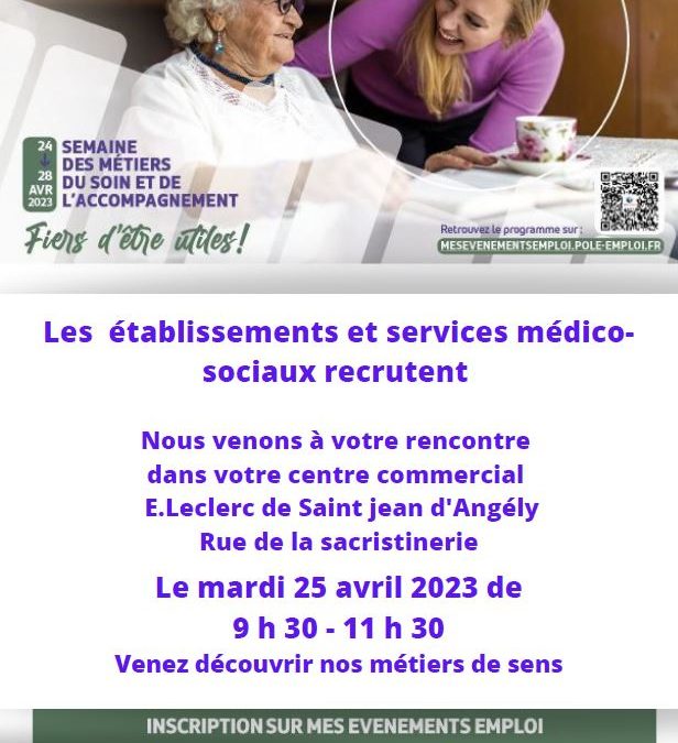 Semaine des métiers du soin et de l&rsquo;accompagnement!