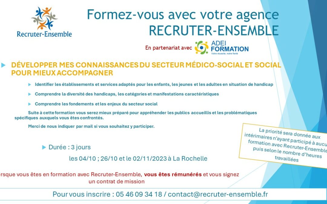 Nouvelle formation avec Recruter-Ensemble