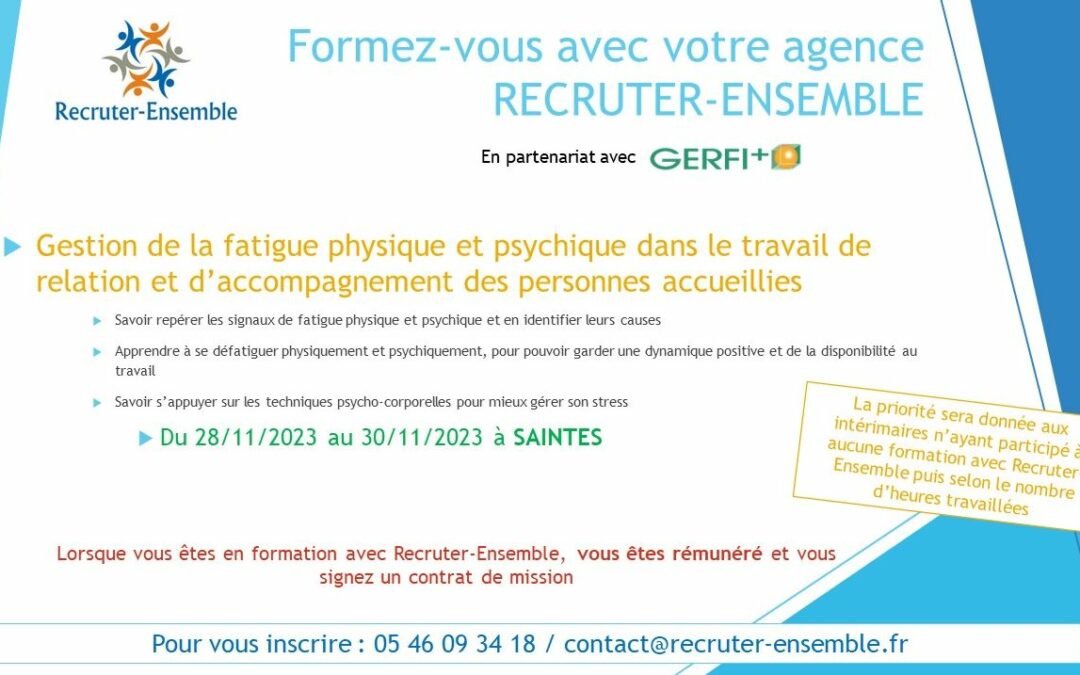 À vos agendas….nouvelle formation à venir !